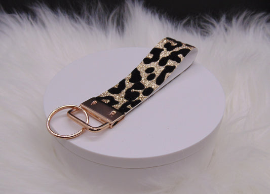 Gold Leopard print keychain