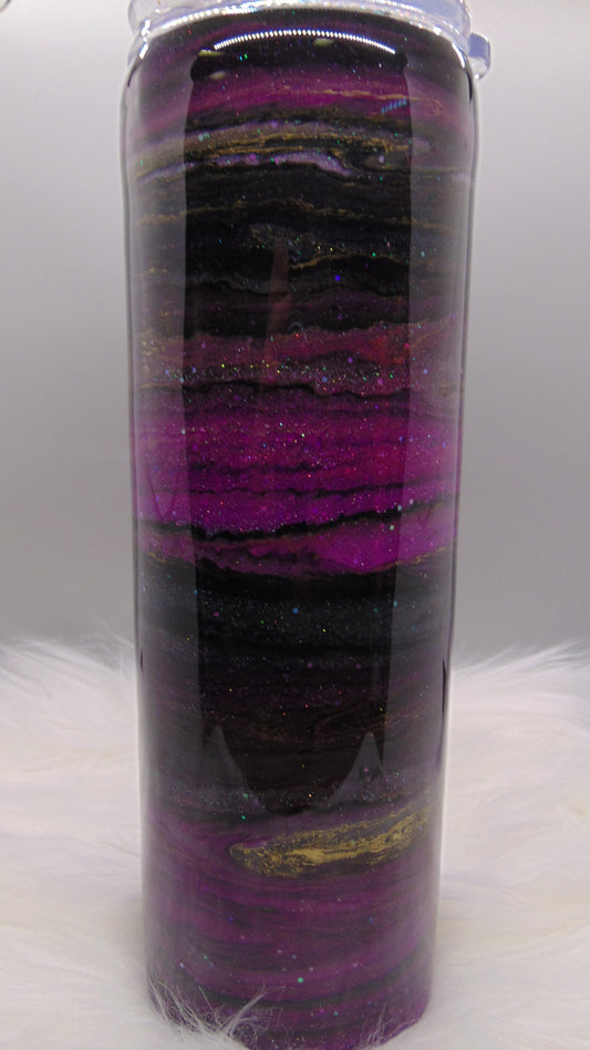 "Purple Galaxy" Epoxy Tumbler, 30oz Skinny