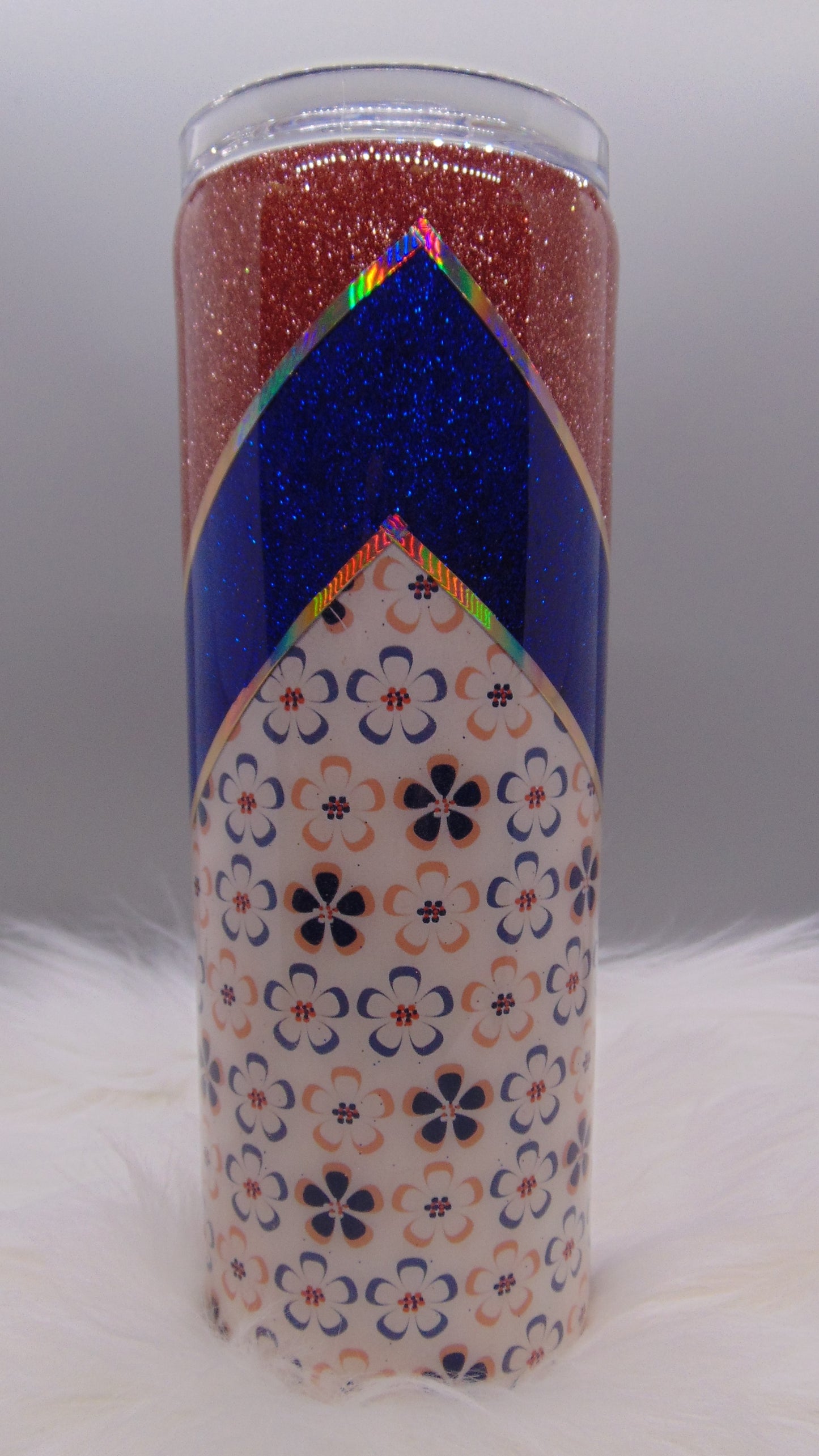 "Royal Floral" Epoxy Tumbler, 20oz Skinny