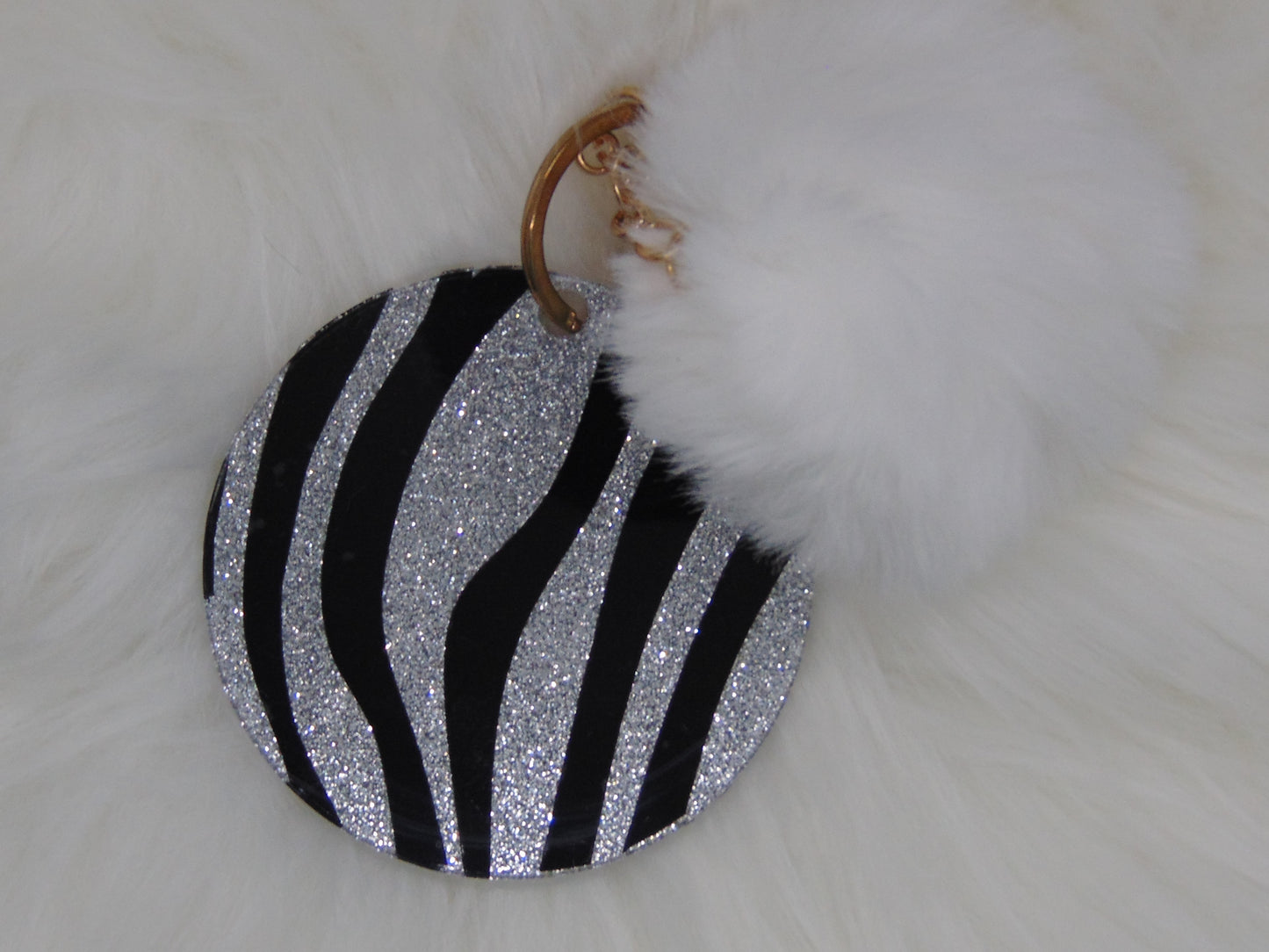 Zebra N Fluff Keychain