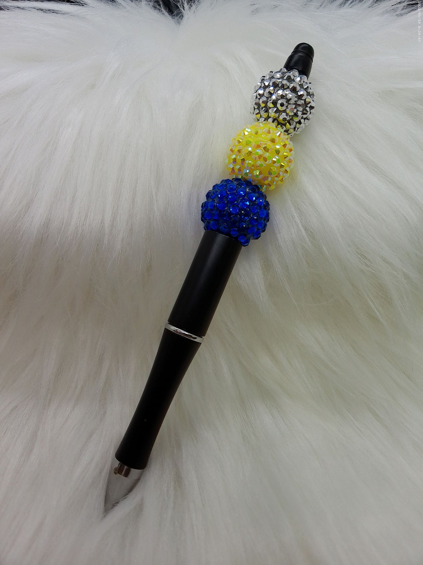 Beaded LV Purple metal pen