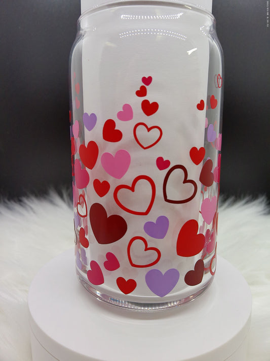 Multi Color Heart Valentine Libbey glass