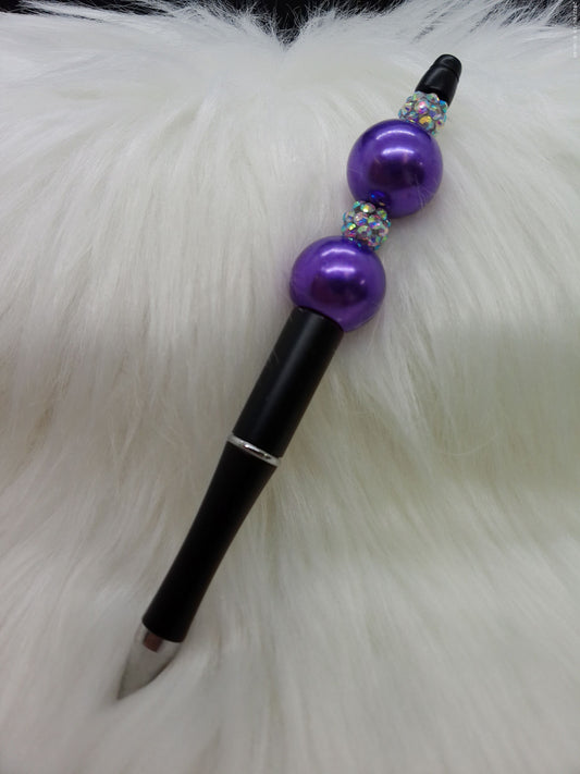 Frosted purple beaded pen
