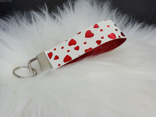 White and Red Valentine keychain